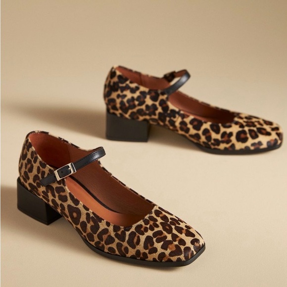 Gorgeous Anthropologie/Mauve Mary Jane Block Heels❤️ NIB EU 41 10/10.5 Leopard - Picture 2 of 7